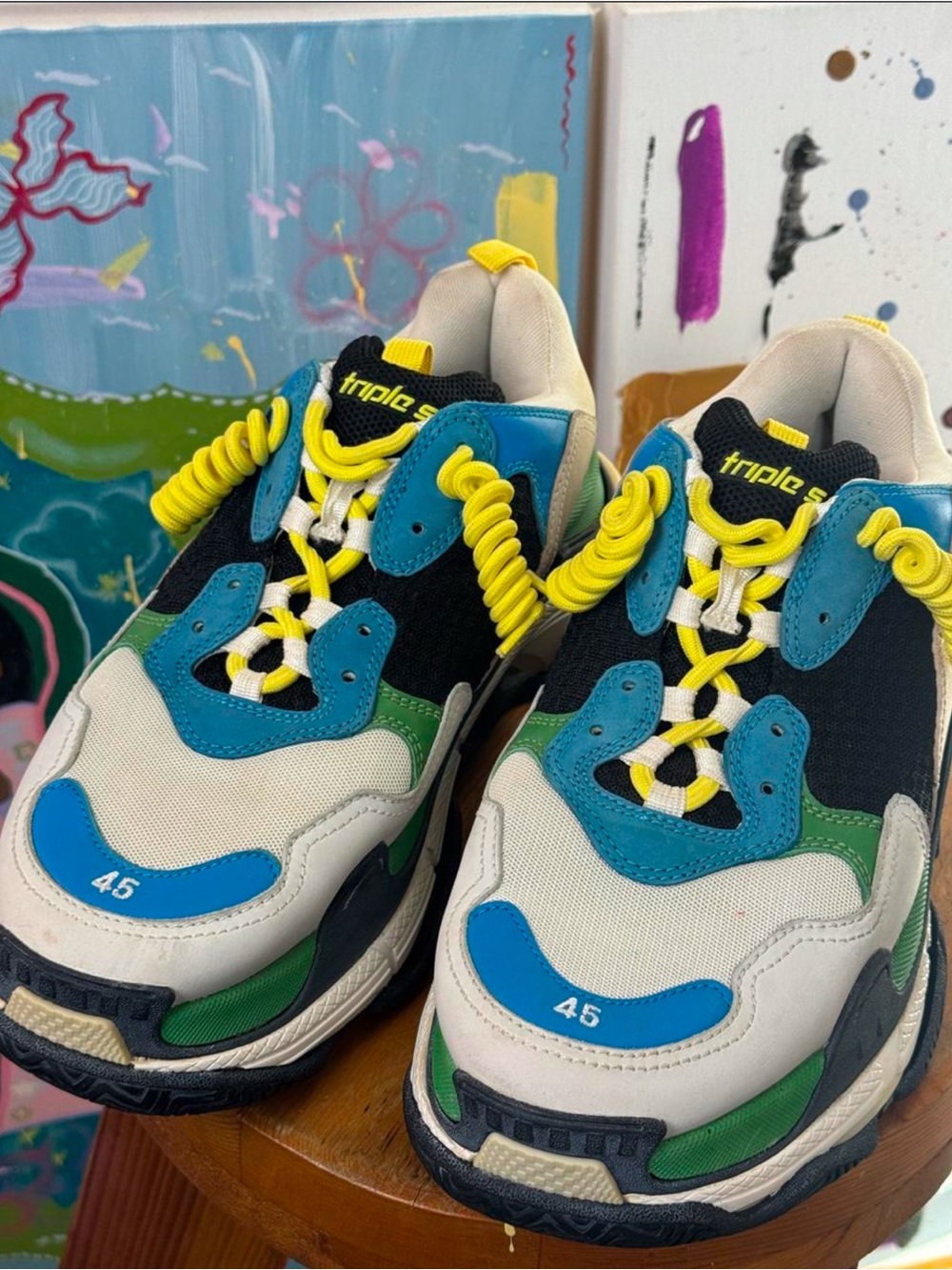 Balenciaga Triple S Light Grey Multi Color Sneakers